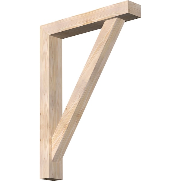 Ekena Millwork Traditional Block Smooth Bracket w/ Offset Brace, Douglas Fir, 5 1/2"W x 32"D x 44"H BKT0604X32X44TRA05SDF - main